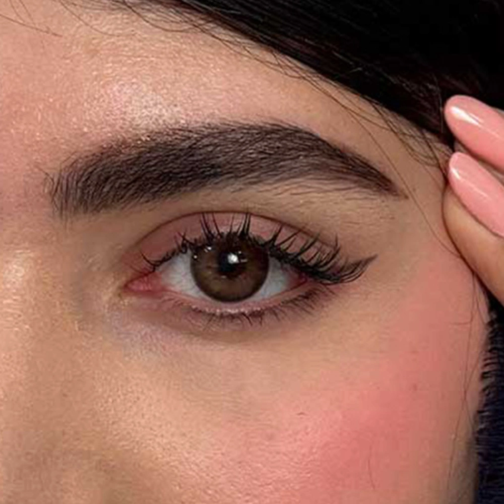 لنز رنگی قهوه ای عسلی دور دار ارکید براون رز