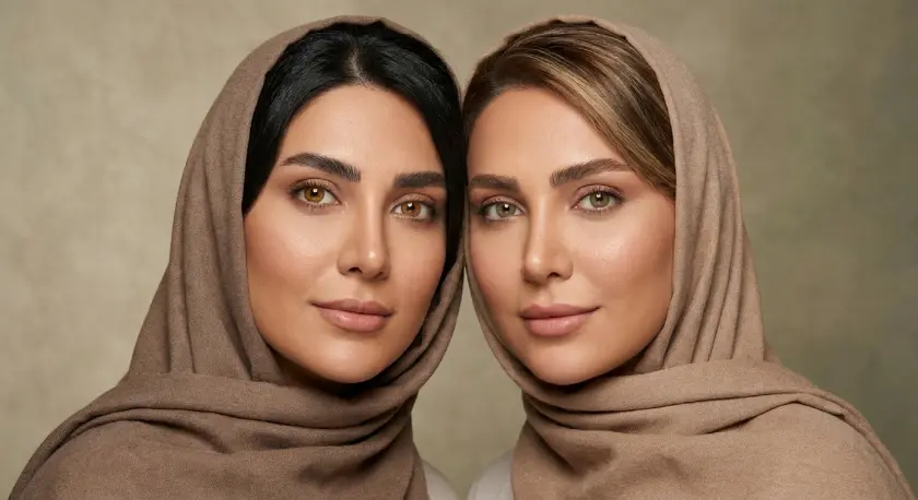 مقایسه انتخاب لنز برای پوست گندمی با موی تیره و موی روشن یا هایلایت